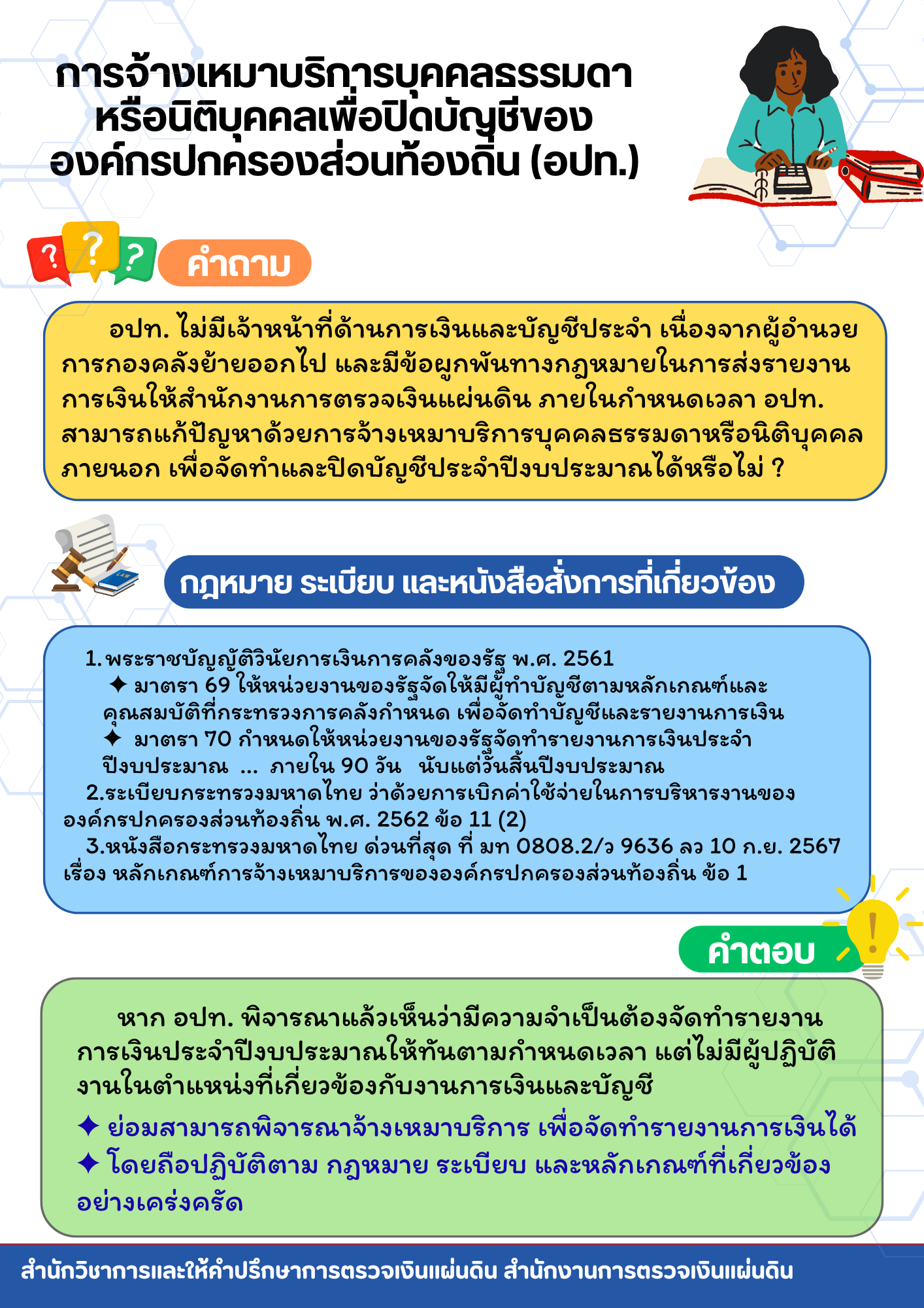 การจ้างเหมาบริการบุคคลเพื่อปิดบัญชี