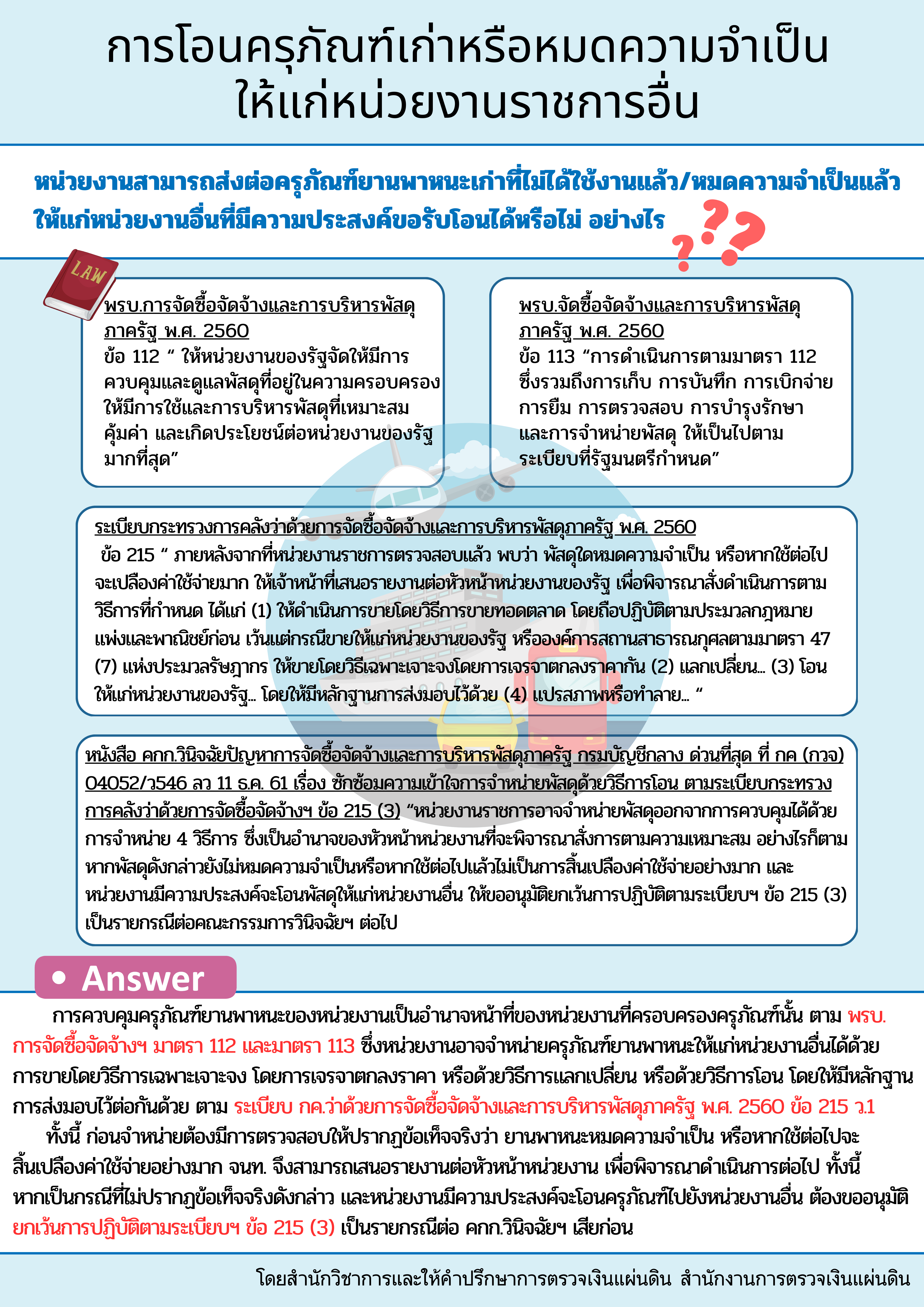 การโอนครุภัณฑ์เก่าให้แก่หน่วยงานอื่น