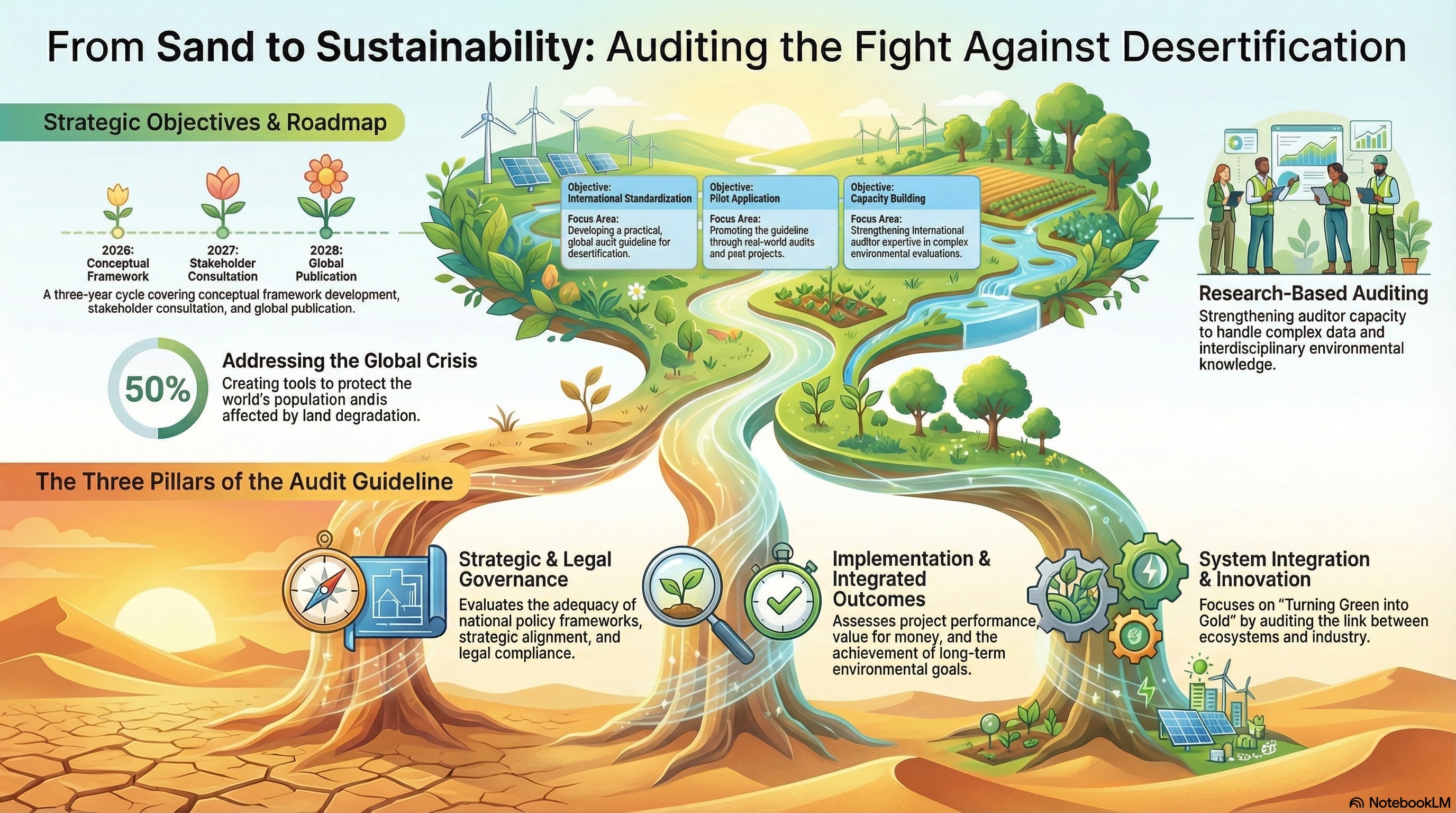 แนวทางการตรวจสอบการป้องกันและควบคุมการแปรสภาพเป็นทะเลทรายเพื่อการพัฒนาที่ยั่งยืนสีเขียว: บทบาทของการตรวจสอบภาครัฐในบริบทโลก