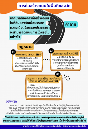 การก่อสร้างถนนในพื้นที่ของวัด