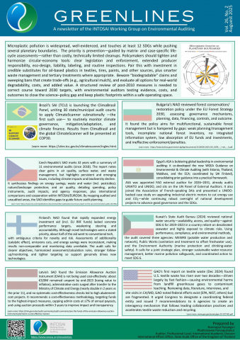 Greenline A newsletter of the INTOSAI Working Group on Environmental Auditing