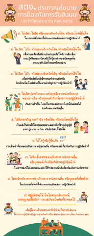 สตง. ประกาศนโยบาย การป้องกันการรับสินบน ประจำปึงบประมาณ พ.ศ. ๒๕๖๘