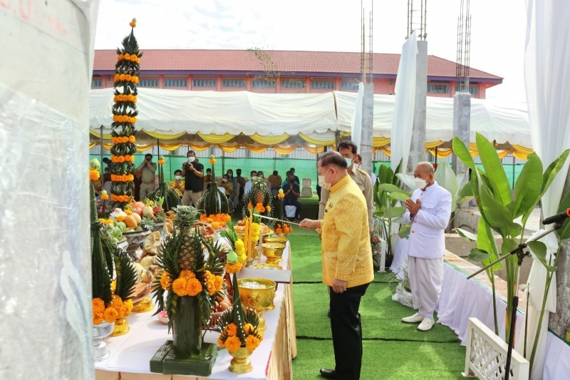 พิธีวางศิลาฤกษ์อาคารสำนักงานและอาคารชุดพักอาศัย สำนักตรวจเงินแผ่นดินจังหวัดปราจีนบุรี
