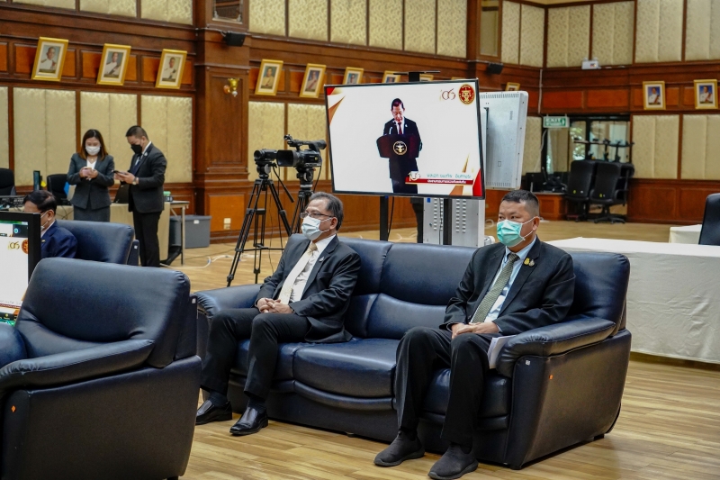 พิธีเปิดโครงการสัมมนา เรื่อง “การจัดทำกรอบแนวทางการวางนโยบายการตรวจเงินแผ่นดิน (พ.ศ. 2566-2570)” ผ่านระบบออนไลน์