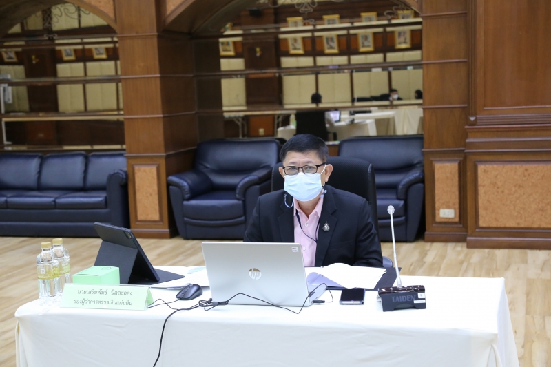 การประชุมผู้ตรวจเงินแผ่นดิน ครั้งที่ 3/2564  ผ่านระบบออนไลน์ ณ ห้องดำริอิศรานุวรรต สำนักงานการตรวจเงินแผ่นดิน