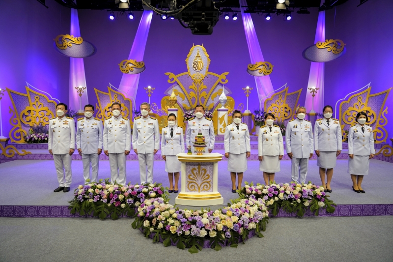 บันทึกเทปถวายพระพรสมเด็จพระนางเจ้าฯพระบรมราชินี ณ ห้องบันทึกเทป สถานีวิทยุโทรทัศน์แห่งประเทศไทย กรมประชาสัมพันธ์ (ช่อง 11)